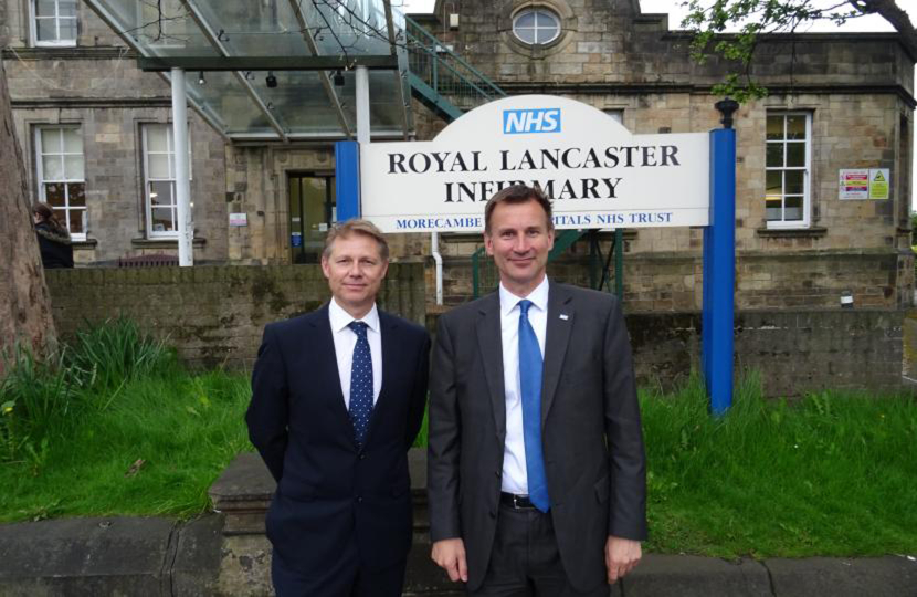 David Morris secured a new hospital in Lancaster, photo with Jeremy Hunt