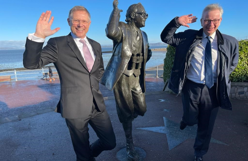 David Morris MP and Michael Gove MP with Eric Morecambe 