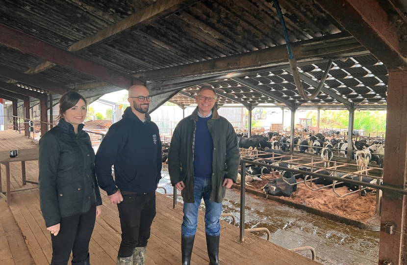 David Morris MP with Ed Towers and Mootral at Brades Farm 