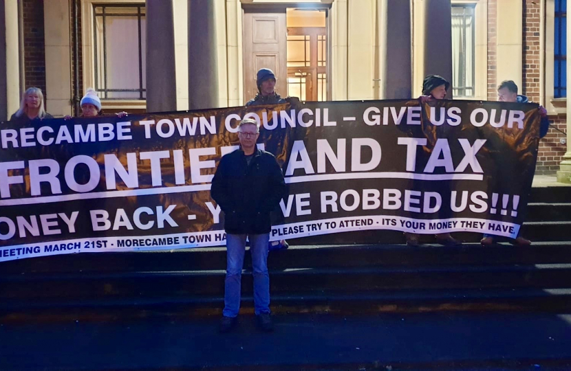 Morecambe Town Council protest with David Morris MP 