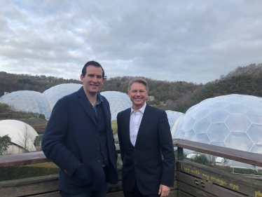 David Morris MP and David Harland at the Eden Porject Cornwall 