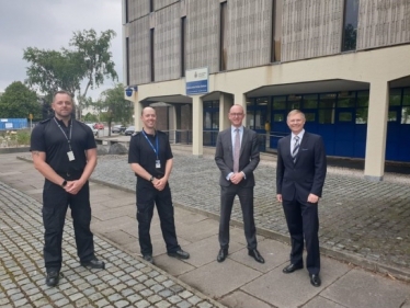 David Morris MP and Andrew Snowden with Lancashire Police Officers in Morecambe 