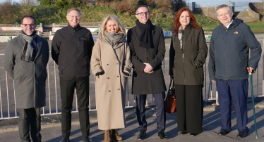 Jonathan Noad (Lancaster City Council), David Morris MP, Esther McVey MP, Aidy Riggott( Cabinet Member for Regeneration Lancashire County Council), Sarah Kemp (Lancaster University) and Blair Parkin (Eden Project Chief Experience Development Officer)