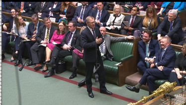 PMQ 7th December David Morris MP in the House of Commons Chamber 